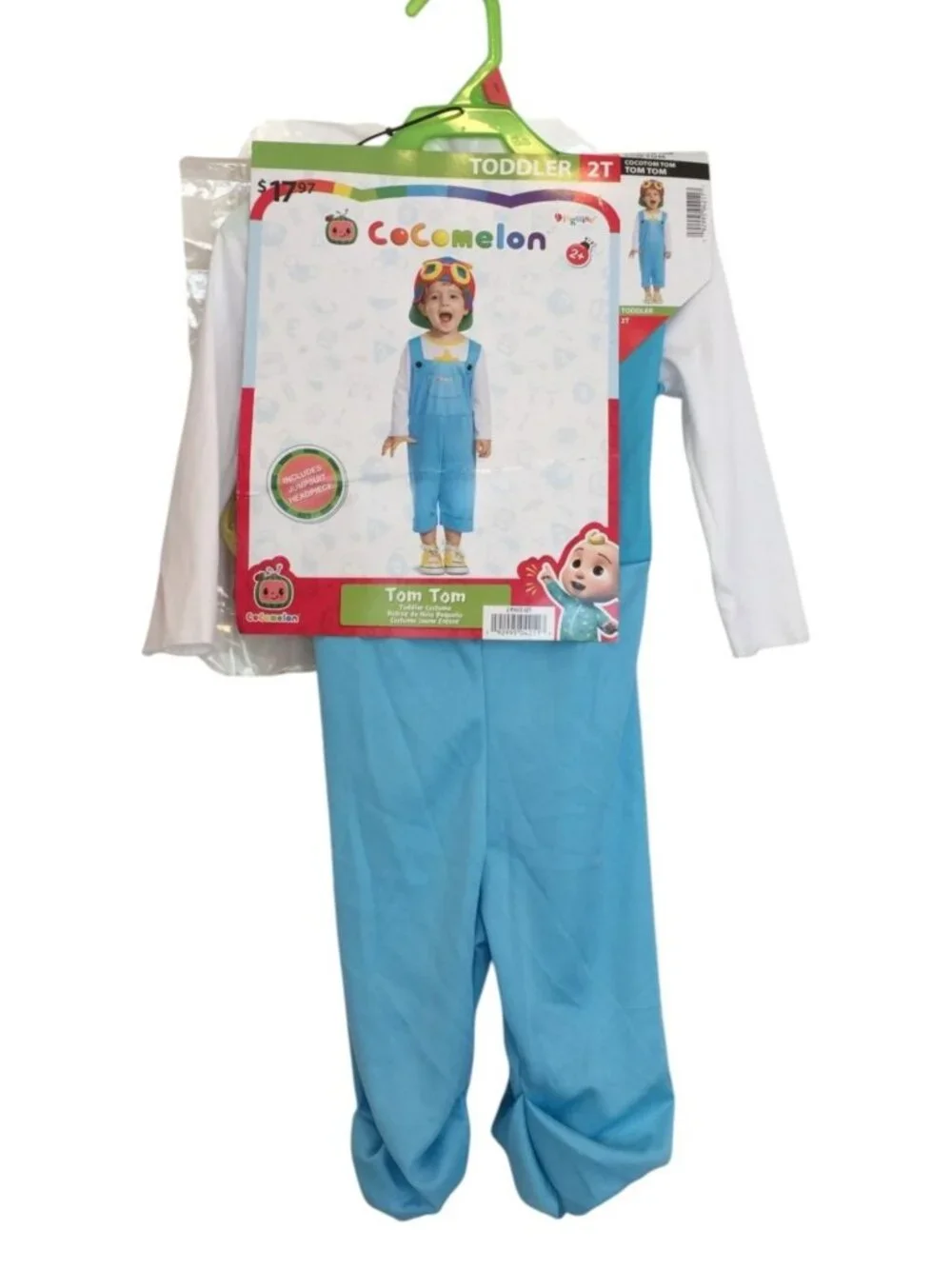 COCOMELON Toddler 2T TOM TOM Costume Jumpsuit Headpiece